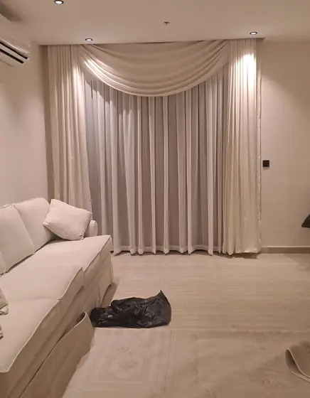 Double-layer sheer and blackout curtains