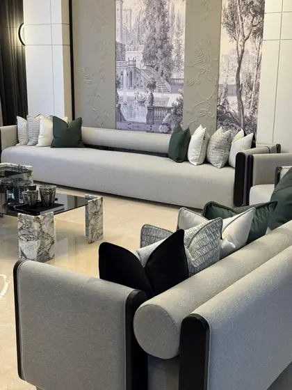 Majlis floor seating re-covered in new fabric