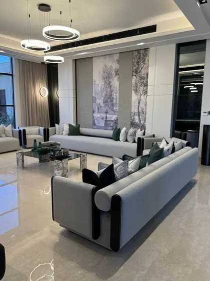 Corner sofa reupholstered in our Riyadh workshop