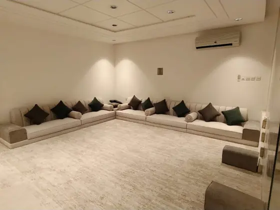 Corner sofa reupholstered in our Riyadh workshop