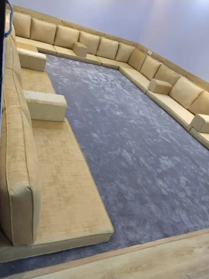 Majlis floor seating re-covered in new fabric