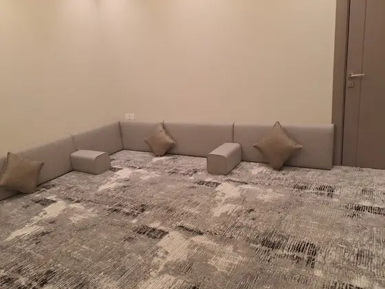 Majlis floor seating re-covered in new fabric