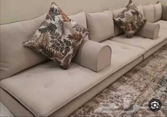Corner sofa reupholstered in our Riyadh workshop