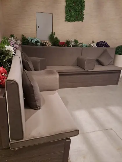 Sofa re-covered with new foam and new fabric