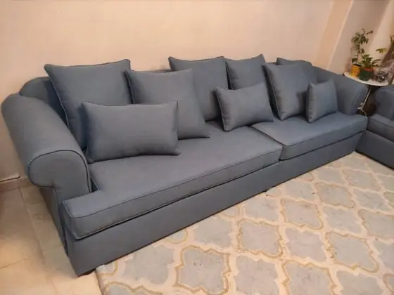Sofa re-covered with new foam and new fabric