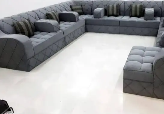 Majlis floor seating re-covered in new fabric